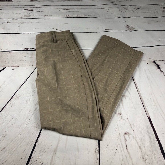 Izod Tan Plaid Golf Pants - Picture 1 of 7